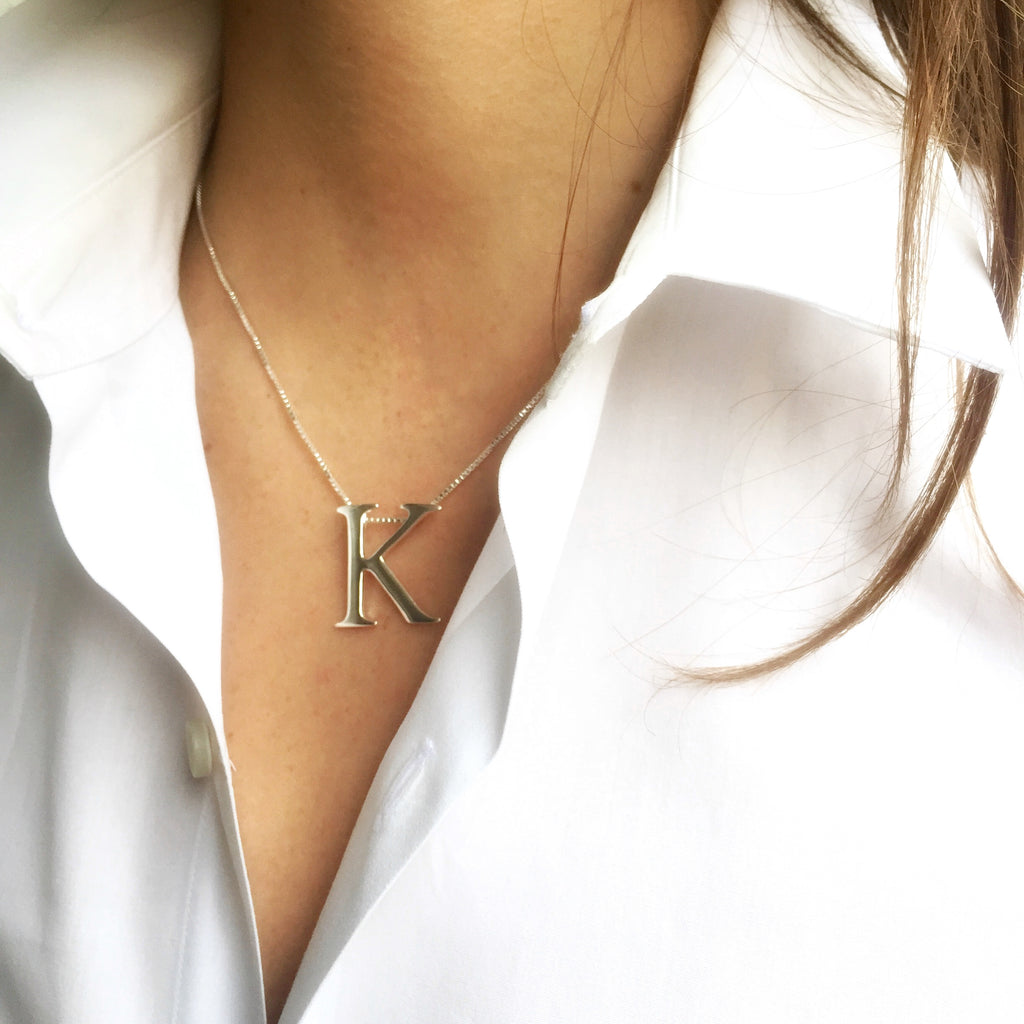 Leoni & Vonk sterling silver initial necklace