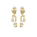Leoni & Vonk gold and pearl earrings on a white background
