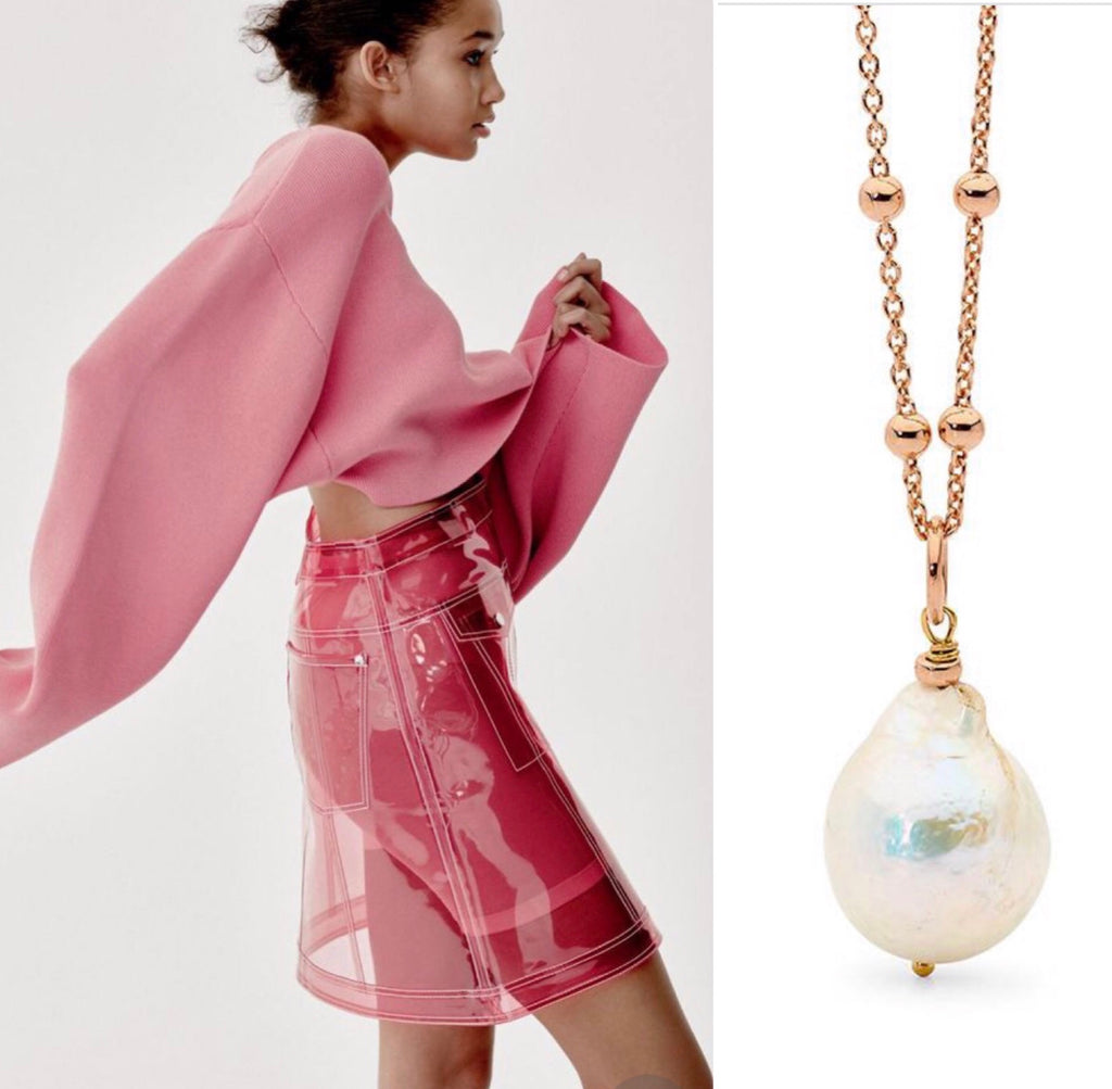 Leoni & Vonk pearl necklace and image from British Vogue
