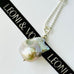 Leoni & Vonk large silver grey baroque pearl necklace with Leoni & Vonk ribbon