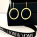 Leoni & Vonk gold plated  oval earrings with Leoni & Vonk ribbon