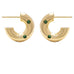 Leoni & Vonk Yi su gold and green cubic zirconia hook earrings on a white background