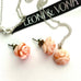 Leoni & Vonk mid century coral flower earrings and pendant necklace with Leoni & Vonk ribbon