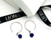 Leoni & Vonk sapphire silver dot hoop earrings with Leoni & Vonk ribbon
