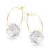 Leoni & Vonk gold hoop and keshi pearl earrings