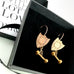 Leoni & Vonk 9ct gold plate antique shield cufflink earrings with a Leoni & Vonk box and ribbon.